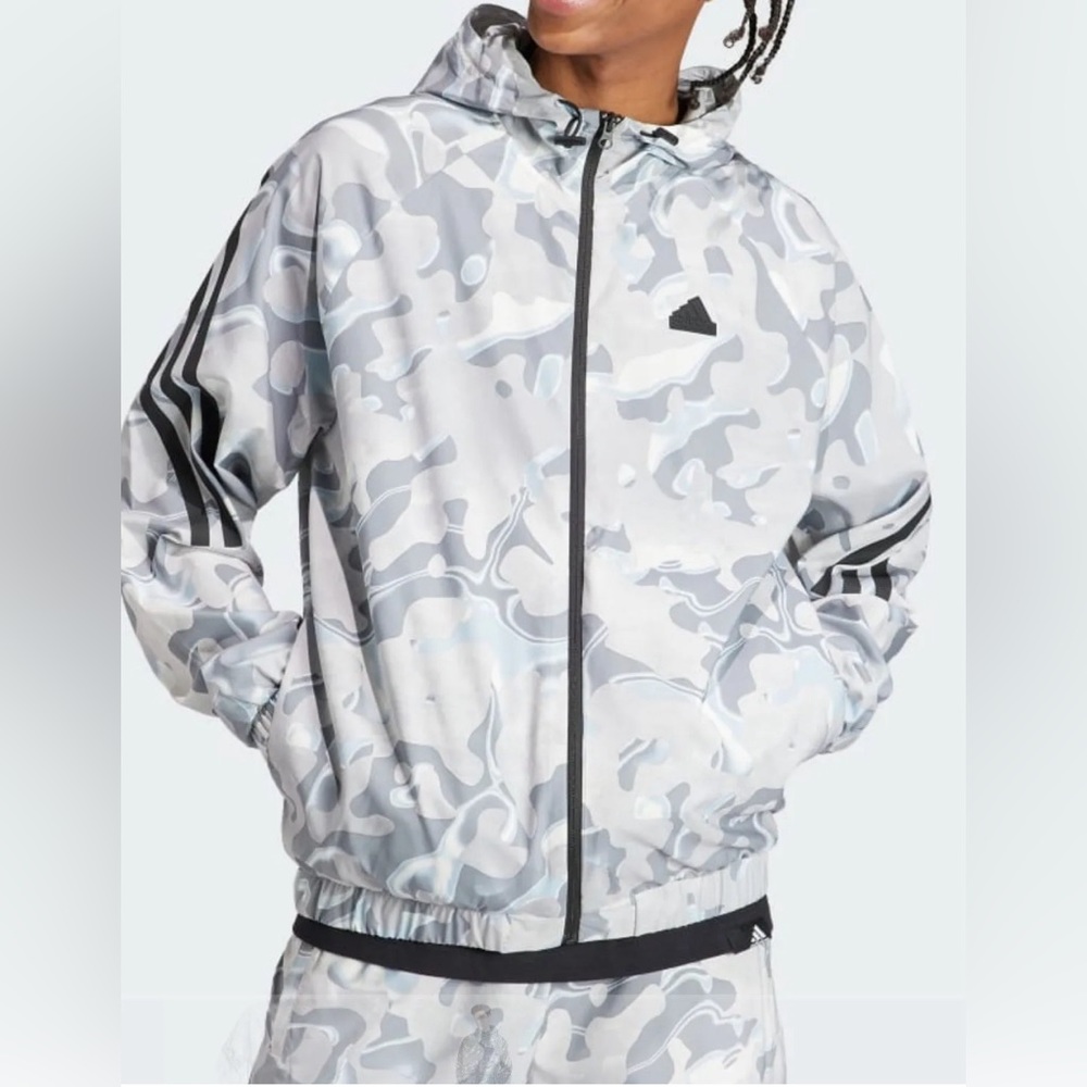 adidas Future Icons Allover Print Full-zip Hoodie Size M